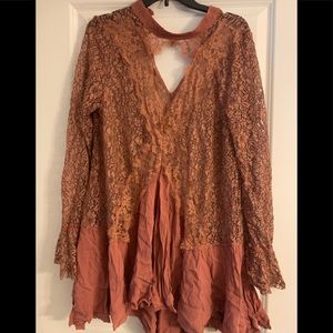 Vintage free people mauve lace dress- NWT